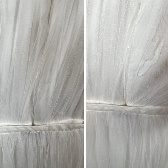 SAU LEE Sidney One Shoulder Ruched Tulle Mini Dress with Detachable Train Sz 2 - Picture 8 of 11